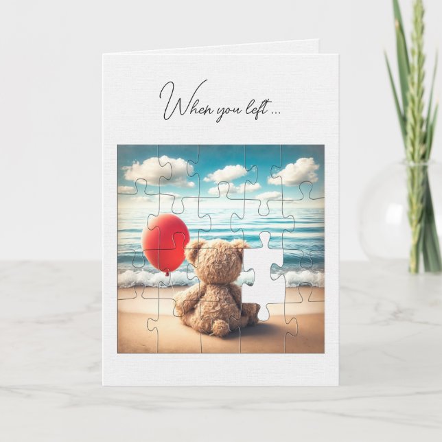 Missing You Teddy Bear Jigsaw Puzzle Card (Front)