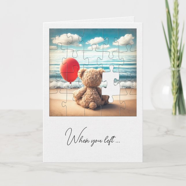 Missing You Teddy Bear Jigsaw Puzzle Card (Front)