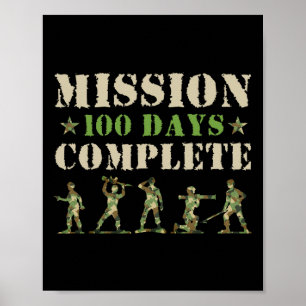 Mission 100 Days Of School Complete Student Boy So Poster