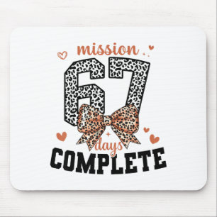 Mission 67 Days Complete Back To School Bow Leopar Mouse Pad