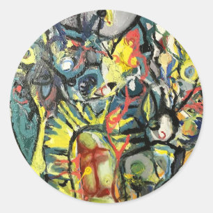 Mission Abstract Painting Hankamer Artjunkhaus Art Classic Round Sticker