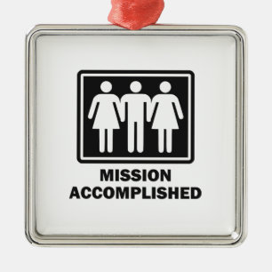 Mission Acomplished Threesome Metal Tree Decoration