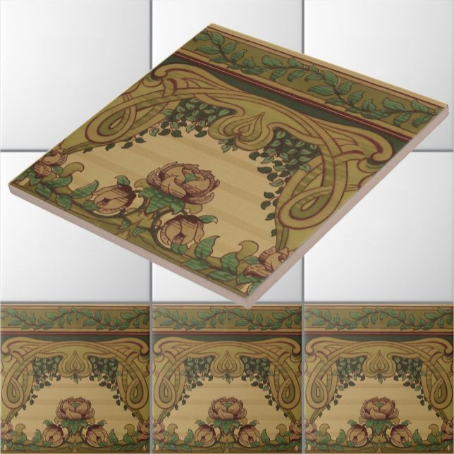 Mission Art Nouveau Style Floral & Foliage Frieze Tile (Creator Uploaded)