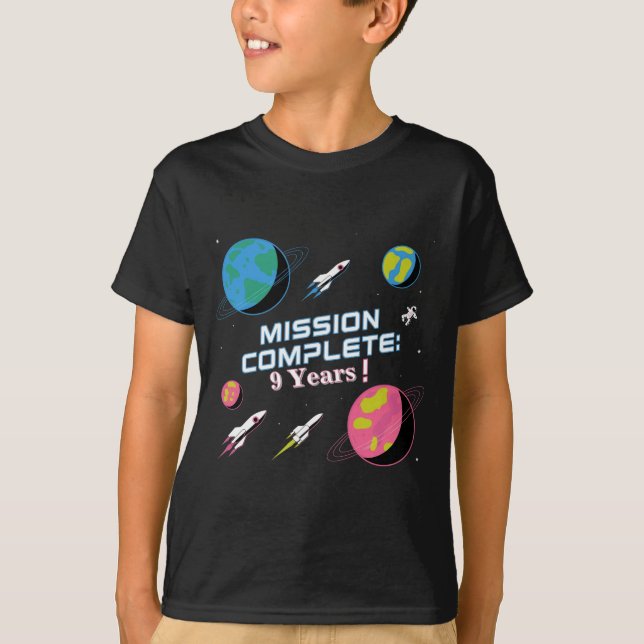 Mission Complete Cool Birthday T-shirt (Front)