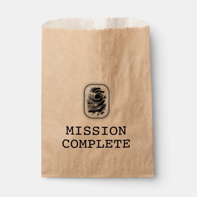 MISSION COMPLETE FAVOUR BAGS (Front)