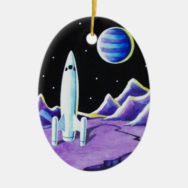 MISSION CONTROL CERAMIC TREE DECORATION (Front)