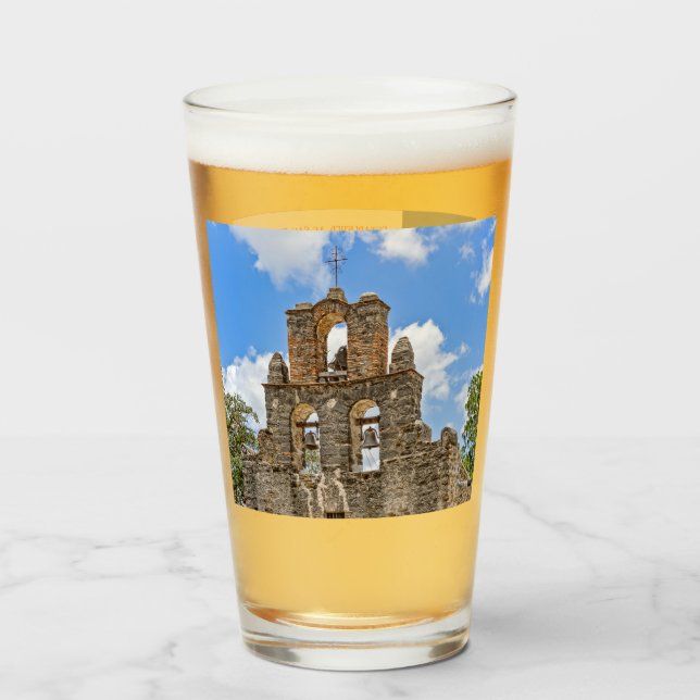 Mission Espada, San Antonio, Texas, Beer Glass (Front Filled)
