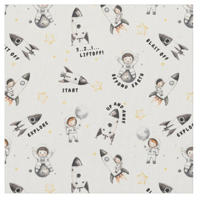 Mission FUN Little astronauts are ready for takeof Fabric (Close Up)