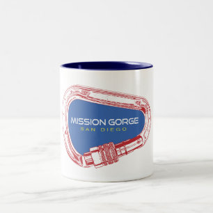 Mission Gorge San Diego Climbing Carabiner Two-Tone Coffee Mug