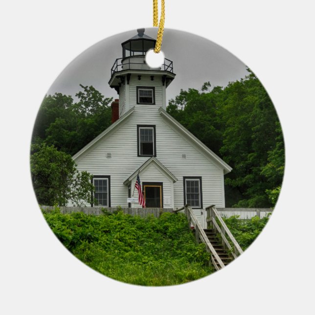 Mission Point Lighthouse Ceramic Tree Decoration (Front)