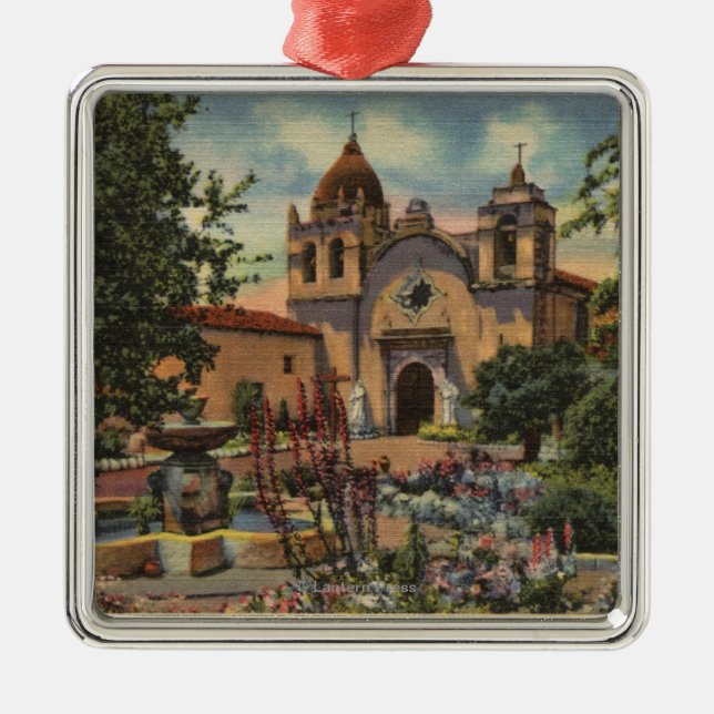 Mission San Carlos de Borromeo de Monterey Metal Tree Decoration (Front)