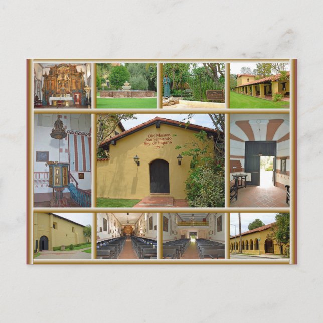 Mission San Fernando Rey Postcard (Front)