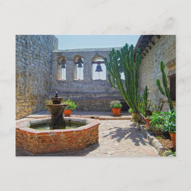Mission San Juan Capistrano Courtyard  Postcard (Front)