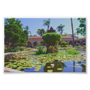 Mission San Juan Capistrano Water Lilies, Calif Photo Print