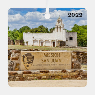 Mission San Juan, Square Metal Ornament