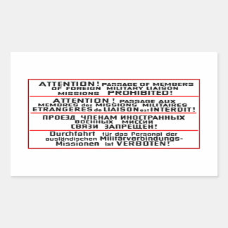 Mission Sign Memorabilia Rectangular Sticker