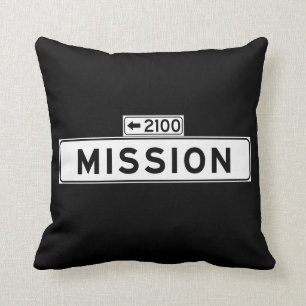 Mission St., San Francisco Street Sign Cushion