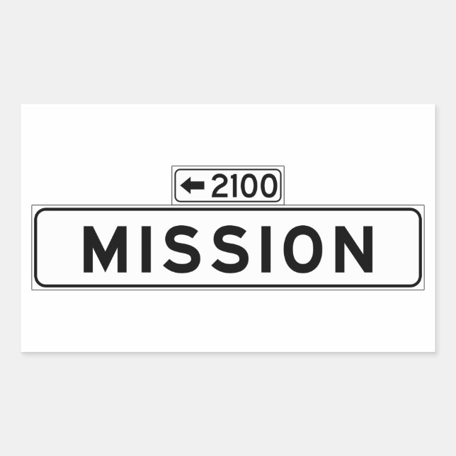 Mission St., San Francisco Street Sign Rectangular Sticker (Front)