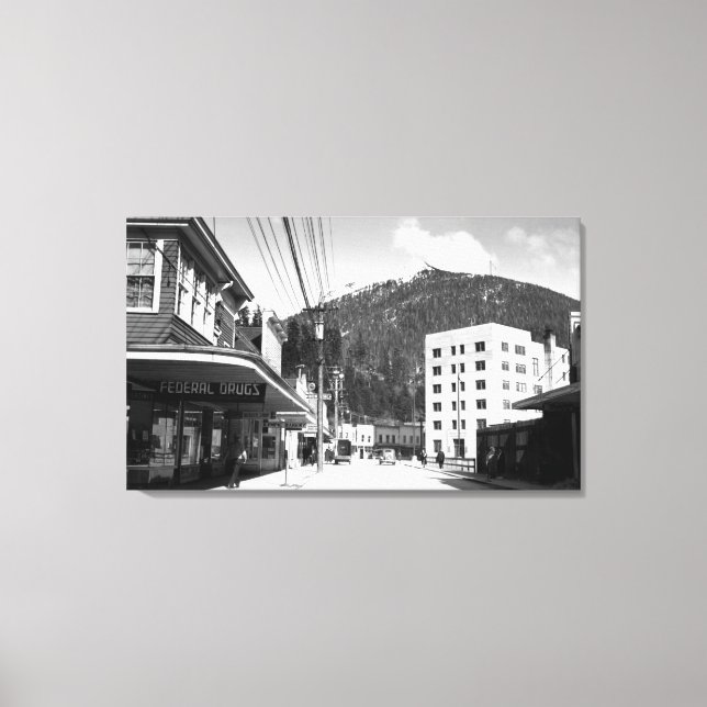 Mission Street in the centre of Ketchikan Canvas Print (Front)