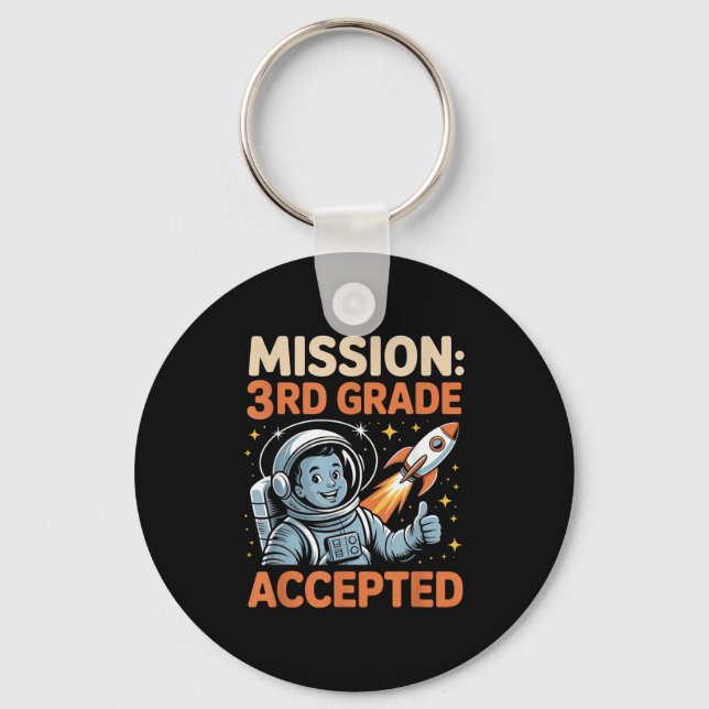 Mission Third 3rd Grade Accepted Astronaut Back To Key Ring (Front)