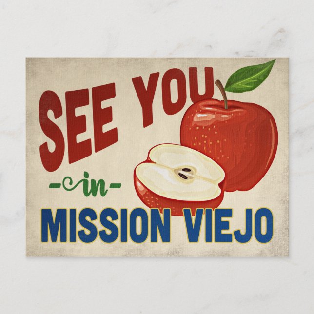 Mission Viejo California Apple - Vintage Travel Postcard (Front)