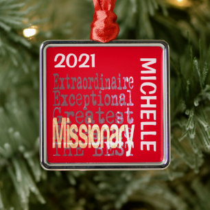Missionary Extraordinaire CUSTOM Metal Tree Decoration