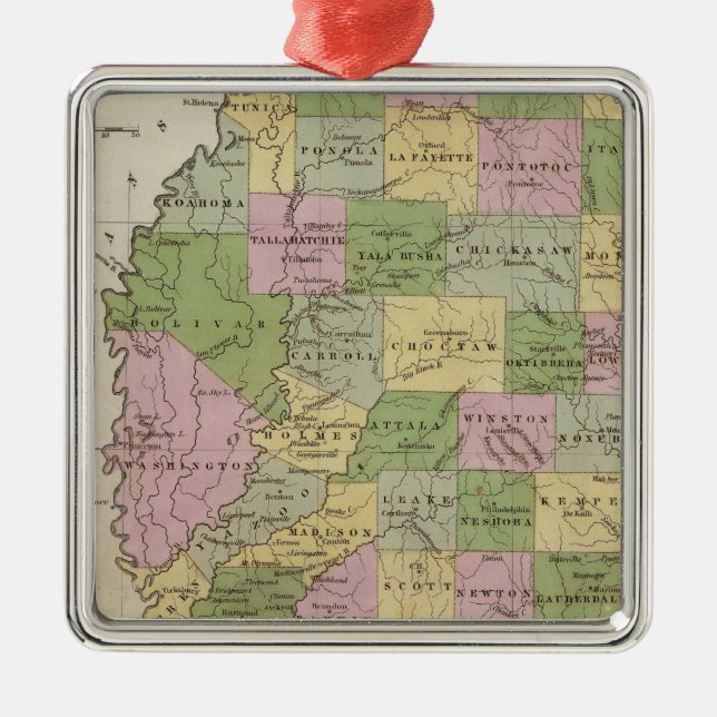Mississippi 2 metal tree decoration (Front)