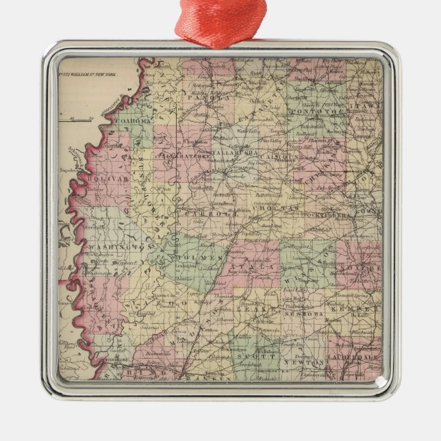 Mississippi 3 metal tree decoration (Front)