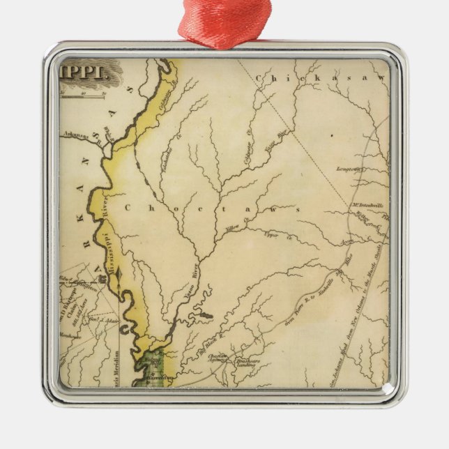 Mississippi 5 metal tree decoration (Front)