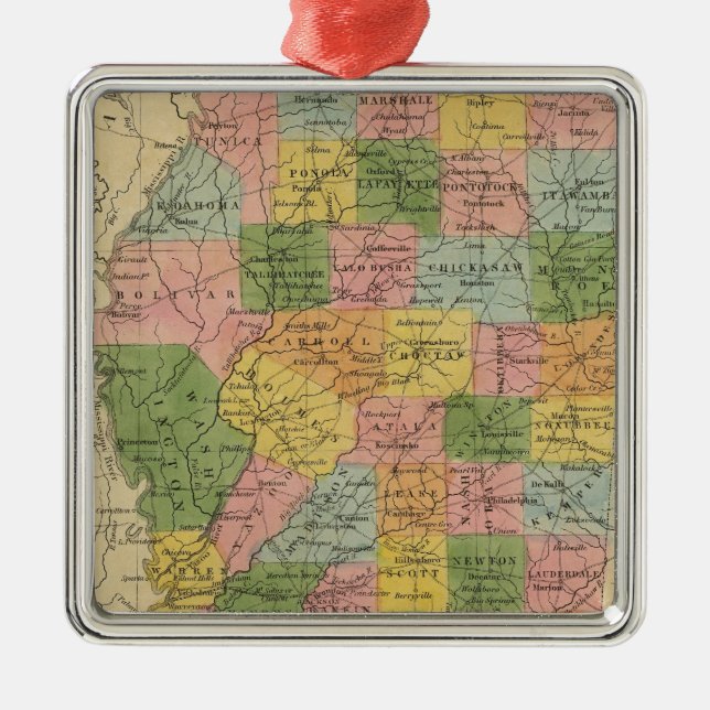 Mississippi 6 metal tree decoration (Front)