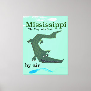 Mississippi Alligator vintage travel poster Canvas Print