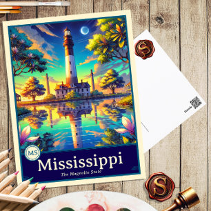 Mississippi   Anime Style Cel Shaded Postcard