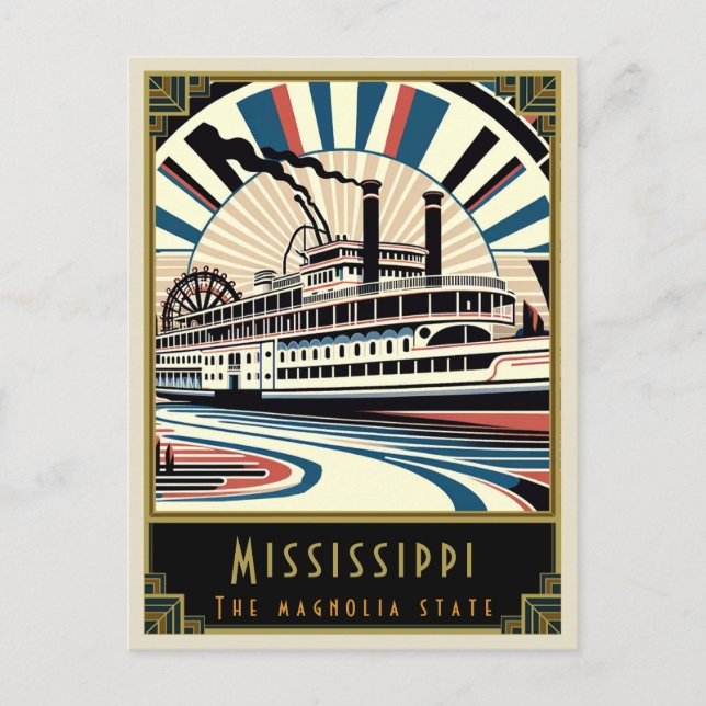 Mississippi | Art Deco Postcard (Front)