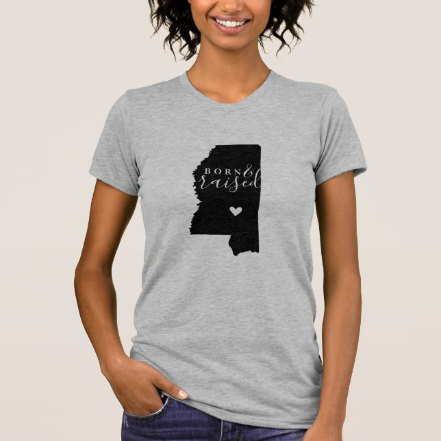 Mississippi Born and Raised State Tee (Front)