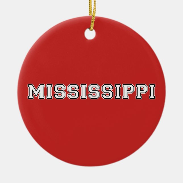 Mississippi Ceramic Tree Decoration (Front)