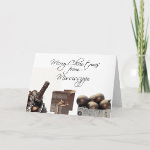 Mississippi Christmas Card with ornaments
