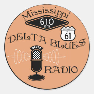 Mississippi Delta Blues Radio Classic Round Sticker