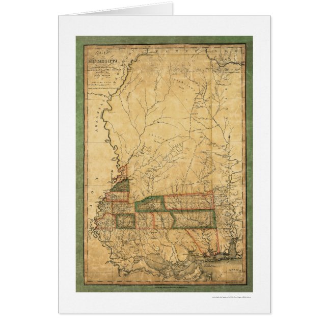 Mississippi Early Map by Melish 1820 (Front)