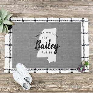 Mississippi Family Monogram State Doormat