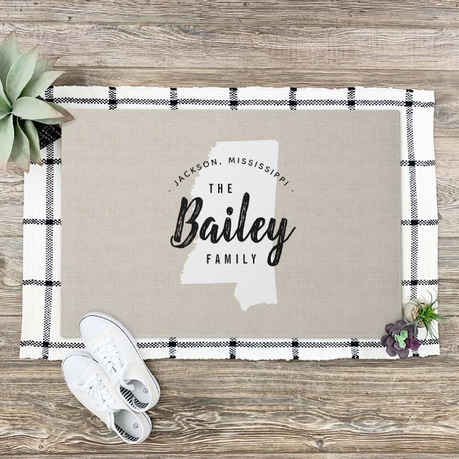 Mississippi Family Monogram State Doormat (Creator Uploaded)