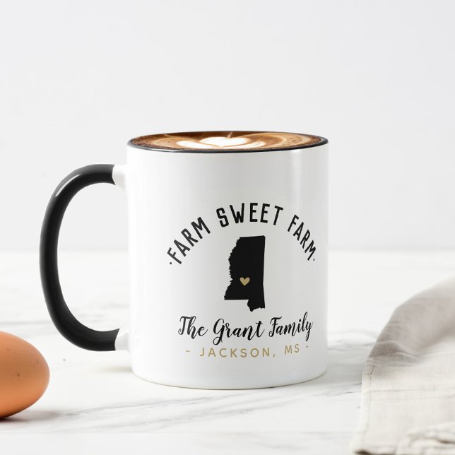 Mississippi Farm Sweet Farm Family Monogram Mug (Creator Uploaded)