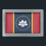 Mississippi Flag 2020 New Belt Buckle<br><div class="desc">The 2020 flag of Mississippi,  the New Magnolia Flag.

Created by: Rocky Vaughn,  Sue Anna Joe,  and Kara Giles
https://www.mdah.ms.gov/flagpoll-top2</div>