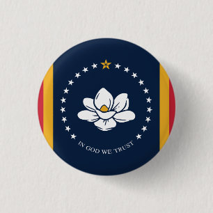 Mississippi Flag 3 Cm Round Badge