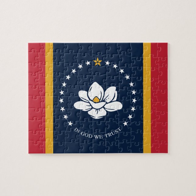 Mississippi Flag - New Magnolia Flag Jigsaw Puzzle (Horizontal)