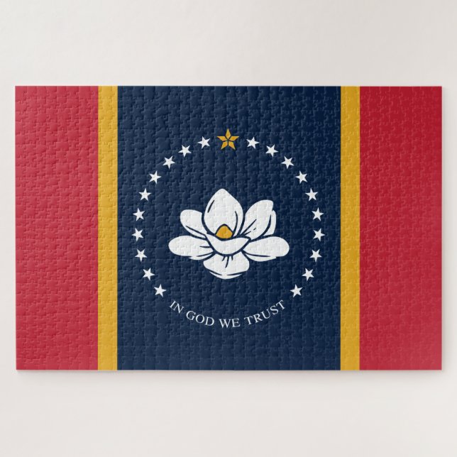 Mississippi Flag - New Magnolia Flag Jigsaw Puzzle (Horizontal)