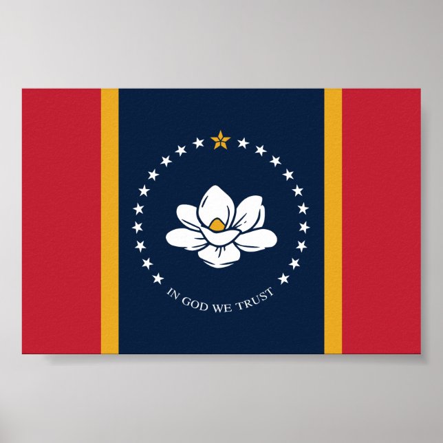 Mississippi Flag - New Magnolia Flag Poster (Front)