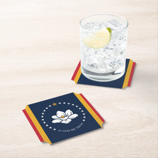 Mississippi flag paper coaster (Insitu)