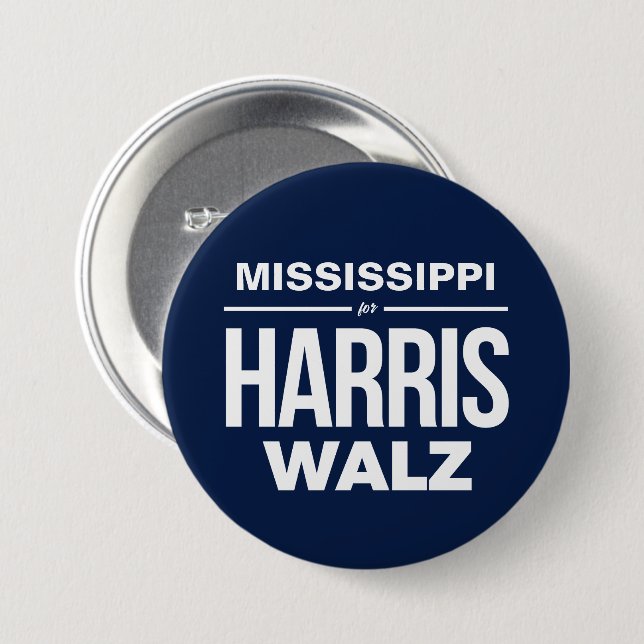 Mississippi for Harris Walz 7.5 Cm Round Badge (Front & Back)