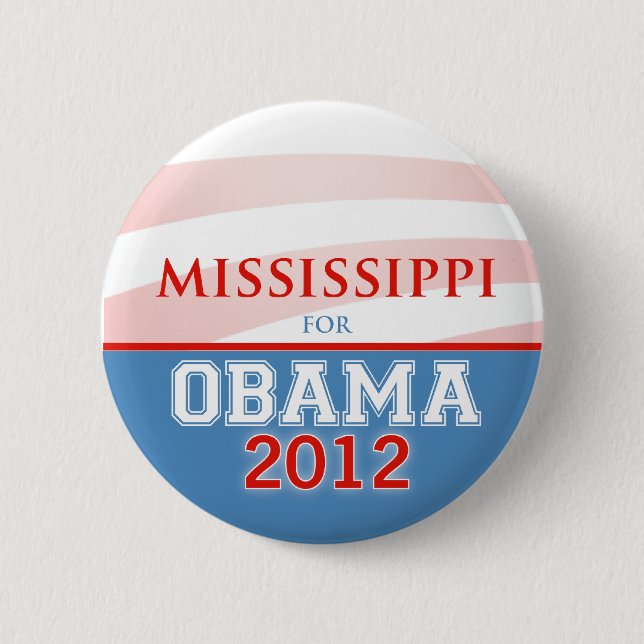MISSISSIPPI for Obama 2012 6 Cm Round Badge (Front)