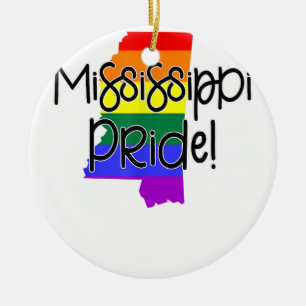 Mississippi Gay Pride Ceramic Tree Decoration